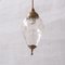 Mid-Century French Glass and Brass Pendant Light 4