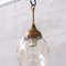 Mid-Century French Glass and Brass Pendant Light 3