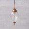 Mid-Century French Glass and Brass Pendant Light 1