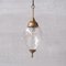 Mid-Century French Glass and Brass Pendant Light, Image 1