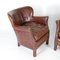 Small Vintage Leather Club Armchairs, Set of 2 9