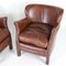 Small Vintage Leather Club Armchairs, Set of 2 7