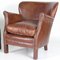 Small Vintage Leather Club Armchairs, Set of 2 6