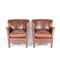 Small Vintage Leather Club Armchairs, Set of 2 1