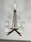 Mid-Century Brass and Opaline Glass 5-Arm Chandelier in th style of Arredoluce, Italy, 1950s, Image 9