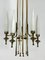 Mid-Century Brass and Opaline Glasses Chandelier from Arredoluce Monza, Italy, 1950s 12