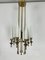 Mid-Century Brass and Opaline Glasses Chandelier from Arredoluce Monza, Italy, 1950s 1