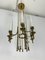 Lámpara de araña Mid-Century de latón y vidrios opalinos de Arredoluce Monza, Italia, años 50, Imagen 8