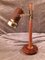 Lámpara de escritorio ajustable de caoba y latón, años 80, Imagen 1
