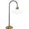 French Art Deco Brass & Glass Table Light, Image 1