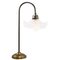 French Art Deco Brass & Glass Table Light 7