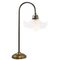 French Art Deco Brass & Glass Table Light, Image 7