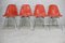Orange Chairs by Ray and Charles Eames for Herman Miller Edition, 1960s, Set of 4 1