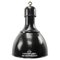 Lámparas colgantes industriales vintage de latón y esmalte negro, años 50, Imagen 1