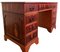 Antique Pedestal Desk with Green Leather Inlays, Image 2