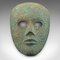Kleine antike dekorative Maske aus verwitterter Bronze, 1800er 2