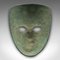 Kleine antike dekorative Maske aus verwitterter Bronze, 1800er 5