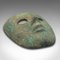 Kleine antike dekorative Maske aus verwitterter Bronze, 1800er 6