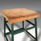 Large Vintage English Industrial Lab Stool in Suede, 1950s, Image 7