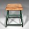 Large Vintage English Industrial Lab Stool in Suede, 1950s 4