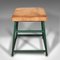 Large Vintage English Industrial Lab Stool in Suede, 1950s, Image 4