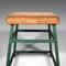 Large Vintage English Industrial Lab Stool in Suede, 1950s, Image 8