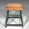 Large Vintage English Industrial Lab Stool in Suede, 1950s, Image 5
