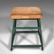 Large Vintage English Industrial Lab Stool in Suede, 1950s 3