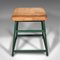 Large Vintage English Industrial Lab Stool in Suede, 1950s, Image 3