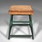 Large Vintage English Industrial Lab Stool in Suede, 1950s 2