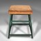 Large Vintage English Industrial Lab Stool in Suede, 1950s, Image 2