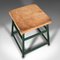 Large Vintage English Industrial Lab Stool in Suede, 1950s, Image 6