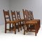 Brutalist Chairs with Rush Seats, Set of 6, Image 12