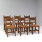 Brutalist Chairs with Rush Seats, Set of 6, Image 1