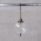 Mid-Century French Clear Glass and Brass Pendant Light 1