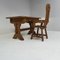 Brutalist Oak Desk and Armchair by De Puydt, Belgium, 1970s, Set of 2 12