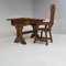 Brutalist Oak Desk and Armchair by De Puydt, Belgium, 1970s, Set of 2, Image 12