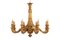 Louis XVI Style Chandelier in Carved and Gilded Wood by Dumez, 1950s 1