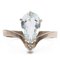 Vintage 14k White Gold Ring with Aquamarine and Diamond, Image 1