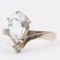 Vintage 14 Karat Weißgold Ring mit Aquamarin und Diamant 4