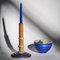 Orange Blue Luster Candleholder by Ceramiche Lega 2