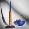 Orange Blue Luster Candleholder by Ceramiche Lega, Image 2