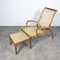 Beech and Rattan Sun Lounger, 1940s 4