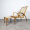 Beech and Rattan Sun Lounger, 1940s 1