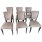 Art Deco High Back Dining Chairs, Set of 6 1