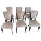 Art Deco High Back Dining Chairs, Set of 6, Image 1