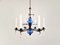 Art Glass and Wrought Iron Chandelier by Erik Höglund for Boda, 1960s 2