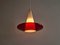 Lampe à Suspension Rouge et Verre Opalin, 1960s 6