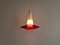 Lámpara colgante de vidrio opalino y rojo, años 60, Imagen 5