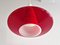 Red and Opaline Glass Pendant Lamp, 1960s 2